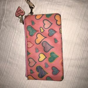 Pink heart wristlet